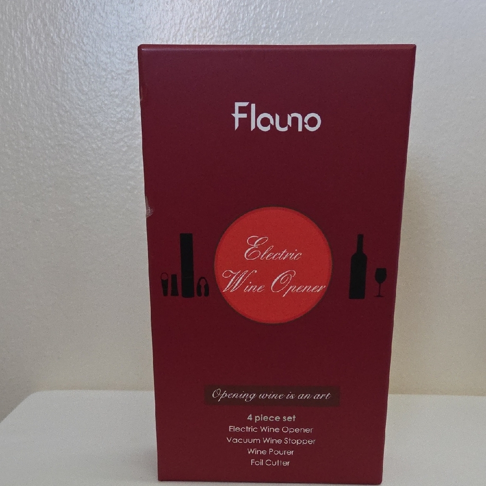 Red Electric Wine Opener Set